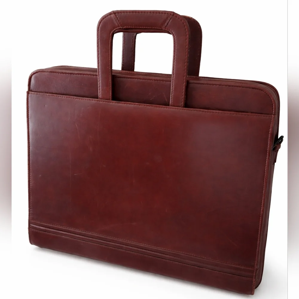 Business DiBagaggio Leather BRIEFCASE Portfolio OFFICE ATTACHE Laptop Work BAG